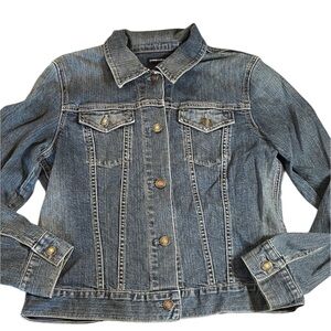 GAP Blue Denim Jean Jacket. Stretch. Large